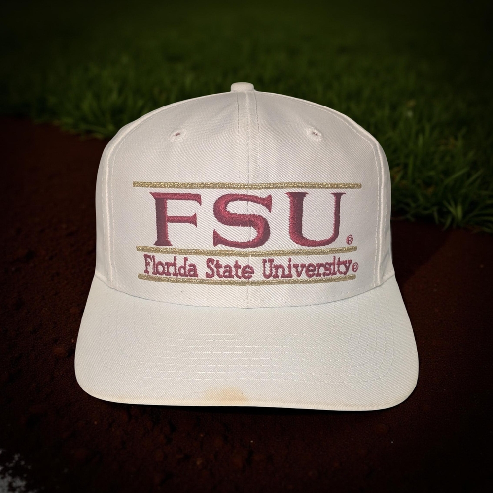 Vtg Florida State University The Game Split Bar Snapback Hat